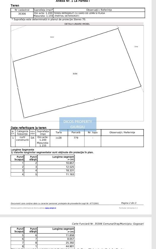 Teren intravilan 1.200 mp – Gogoșari, Giurgiu - Schiță 3