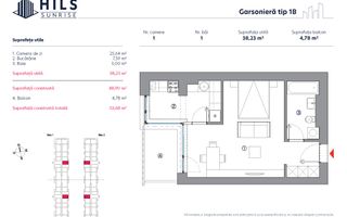 Vânzare, garsonieră, 1 cameră tip 1B, HILS Sunrise, București - Poză 3