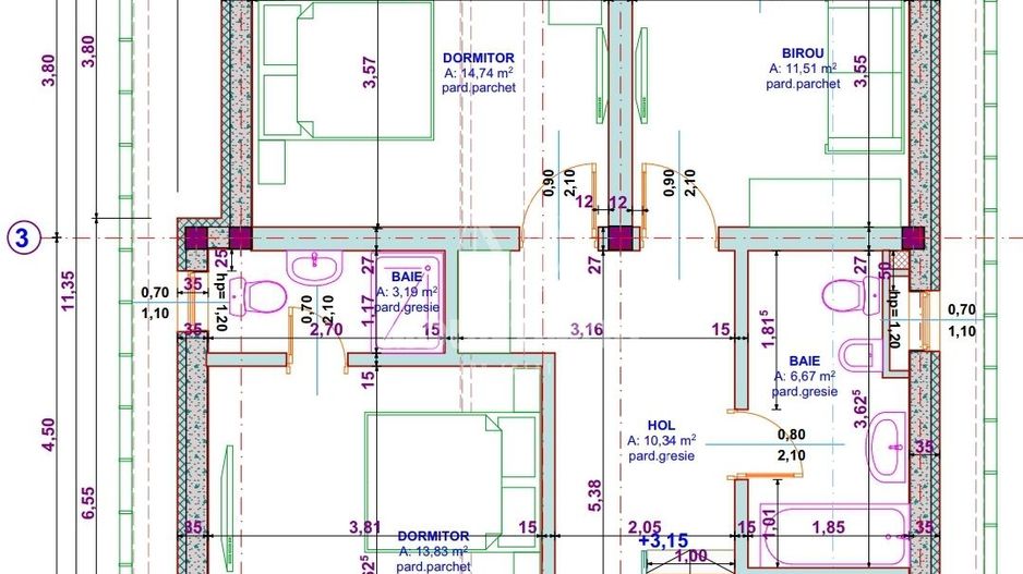 Casa individuala 4 camere 120 mp/utili, teren 430 mp, Cristian/Brasov - Schiță 5