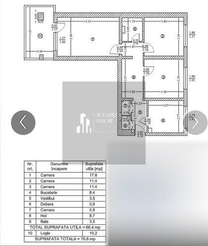 Apartament 3 camere renovat | Centrală proprie | Mega Mall | Et 3 - Poză 11