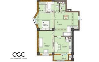 Vânzare apartament, 2 camere, Cartierul Cluj, strada Ceucari, Râșcani - Poză 2