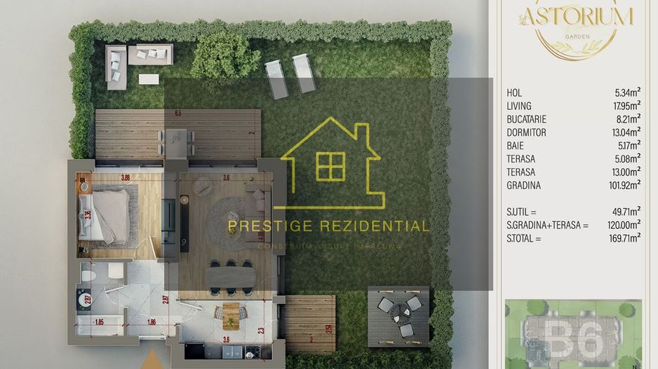 Ap 2 camere curte 100Mp, complex premium/ smart home/Piscina - Schiță 5