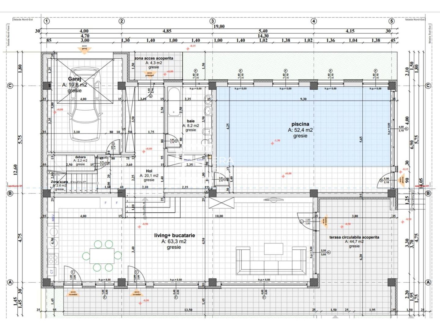 Casa individuala mobilata partial, teren 1200mp, Cisnadie zona Magura - Schiță 9