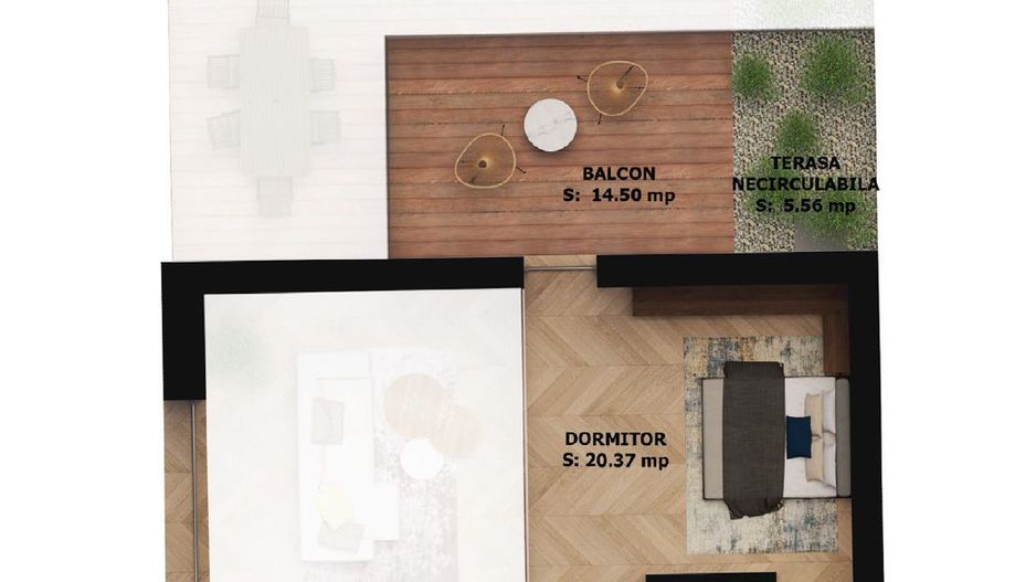 Apartament nou, 2 camere, 281 800 Euro. Comision 0. - Poză 2