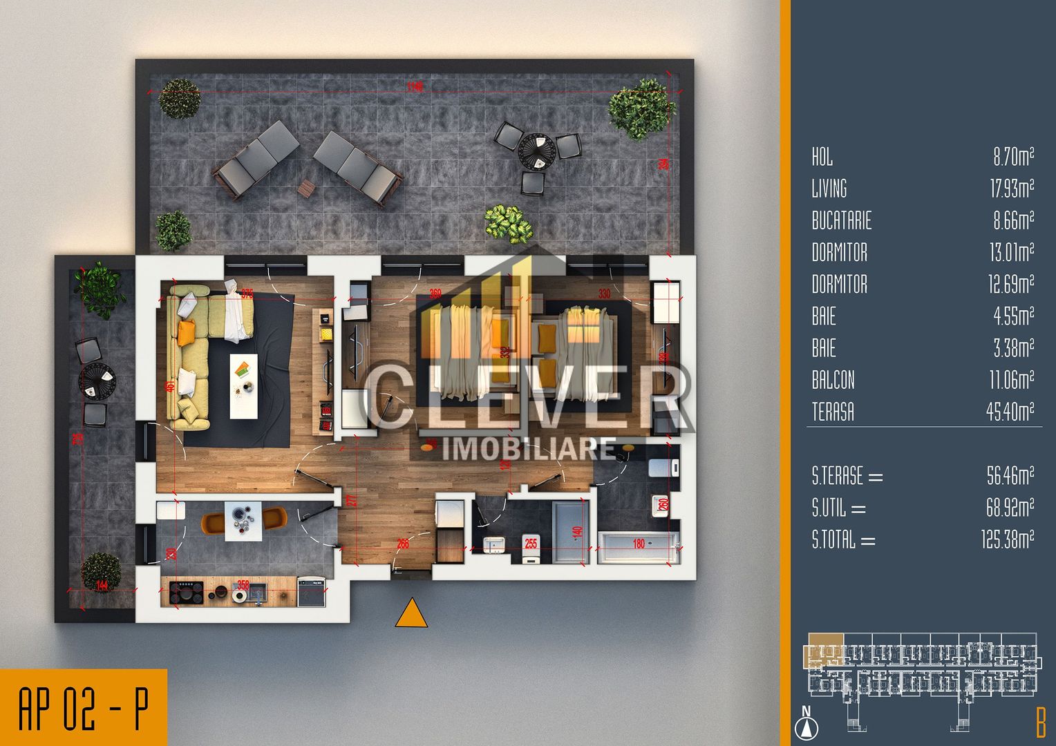 Apartament 3 camere cu terasă spectaculoasă – Pallady - Poză 1