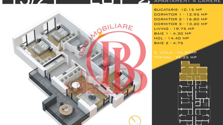4 camere  Titan Pallady  Metrou Nicolae Teclu - Schiță 1