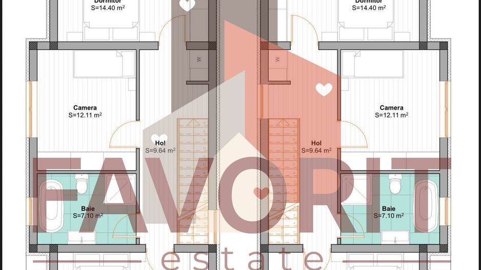 Duplex cu 4 camere de Vanzare. Mosnita Noua. Finisaje la alegere. - Poză 6