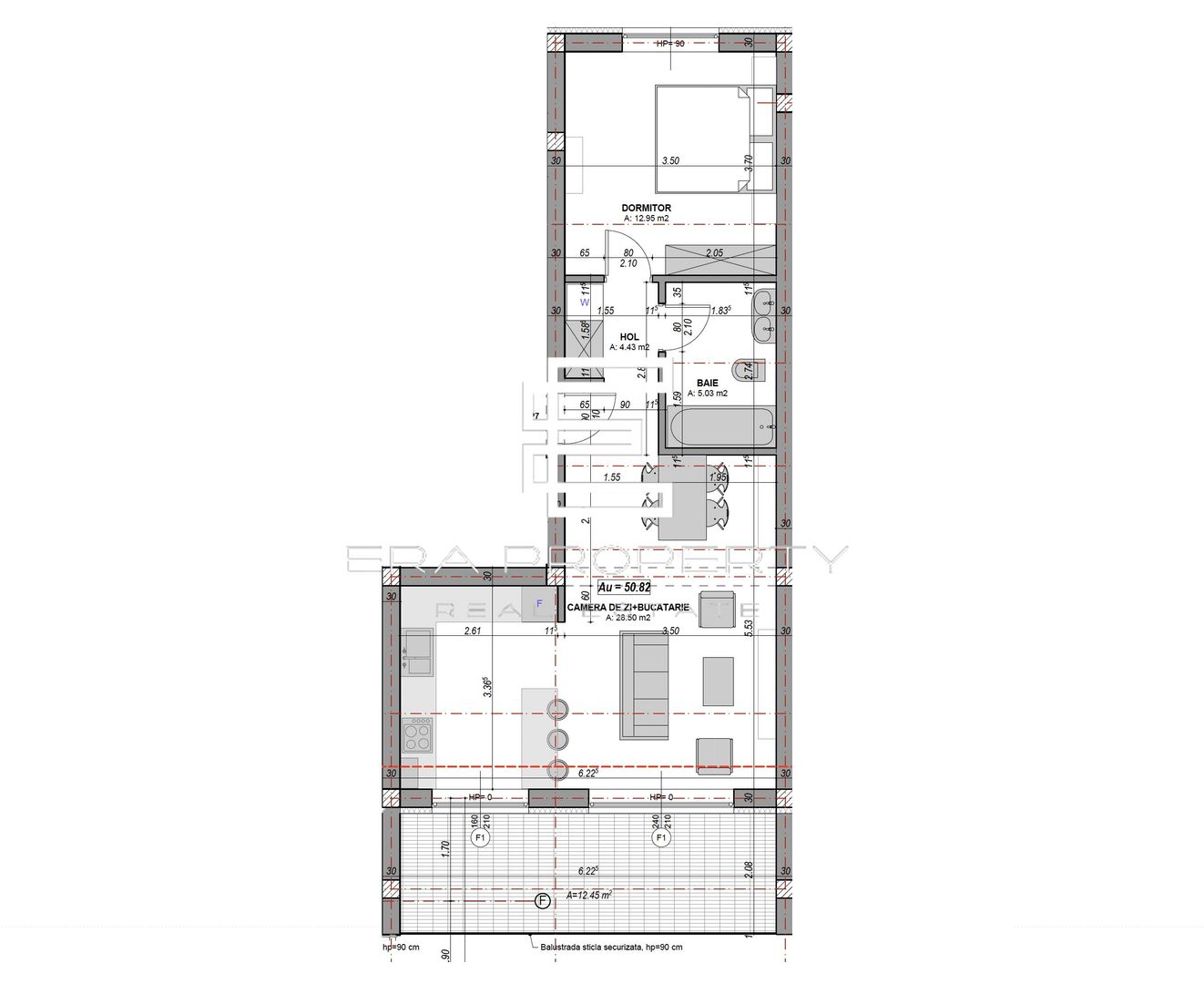 Apartament 2 camere 51 mp, zona Industrial Vest – Sibiu - Schiță 12