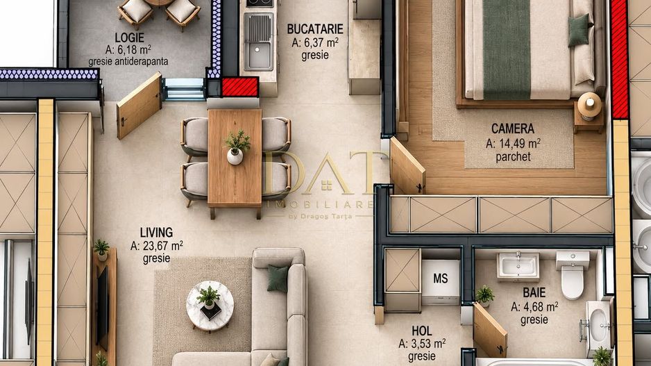 0% comision | Apartament 2 camere | 52,74mp | zona Terra Gardens - Poză 2