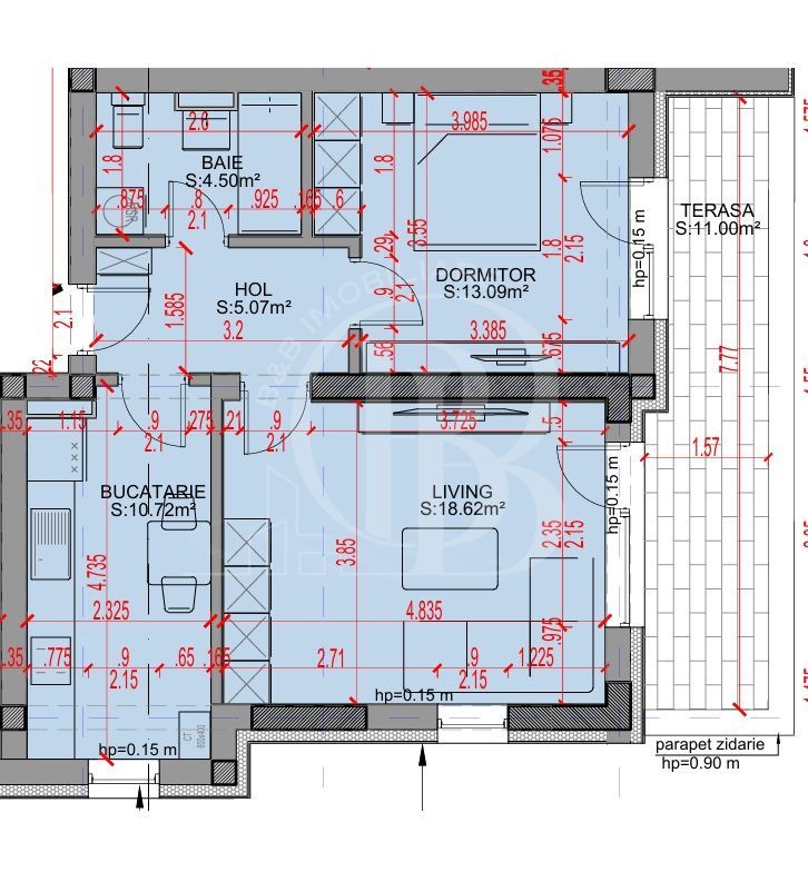 2 camere-Titan-Pallady-5min Statie STB-Bonus Loc Parcare - Schiță 2