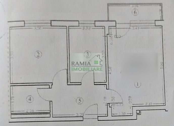 Apartament 2 camere decomandat, etaj 1, parcare, mobilat&utilat - Schiță 8