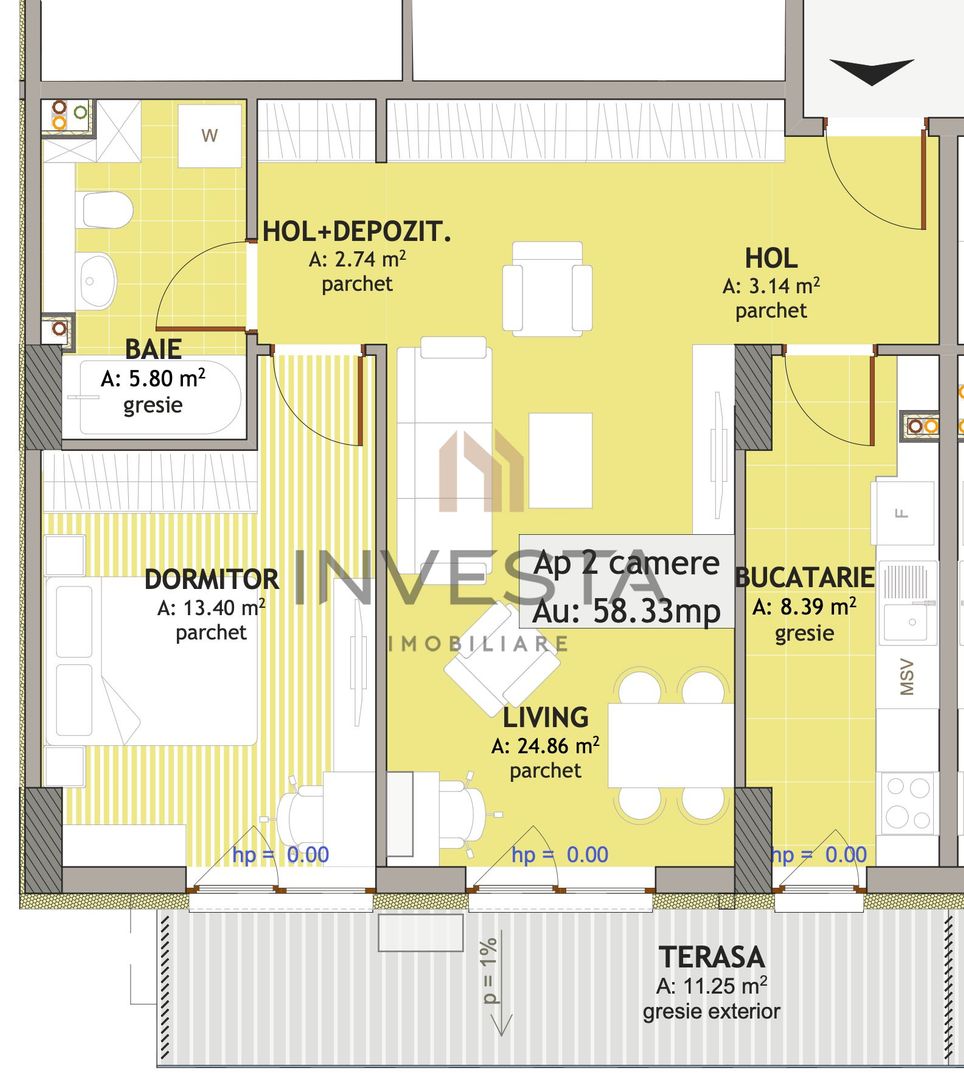 Apartament cu 2 camere in Iris - Ansamblu Exclusivist, imobil nZEB - Schiță 2