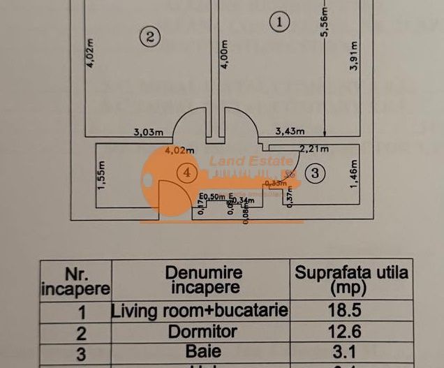 Apartament 2 camere zona Sebastian  (bloc nou) - Schiță 7