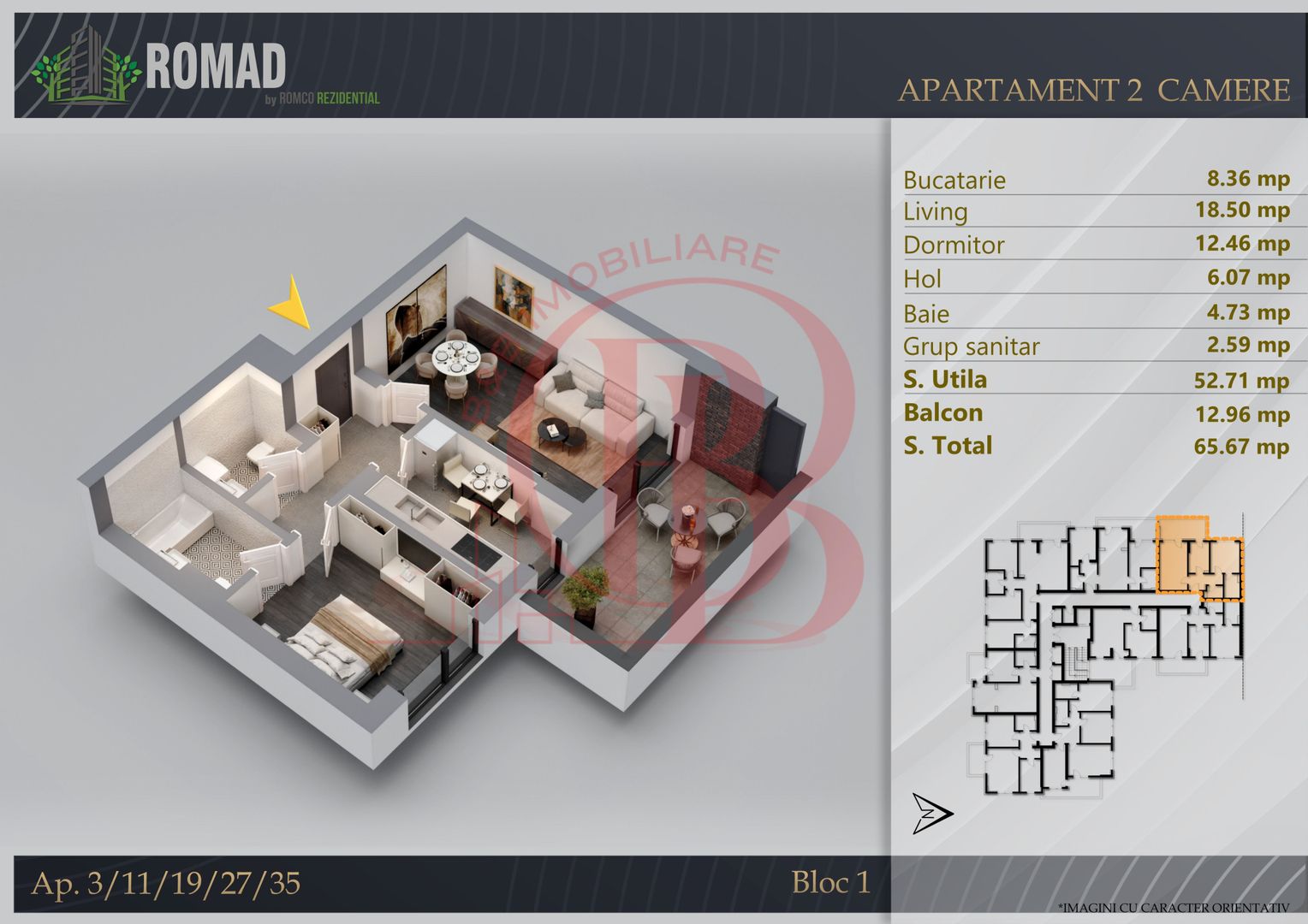 Apartament 2 camere Proiect Premium Independent Energetic - Schiță 12