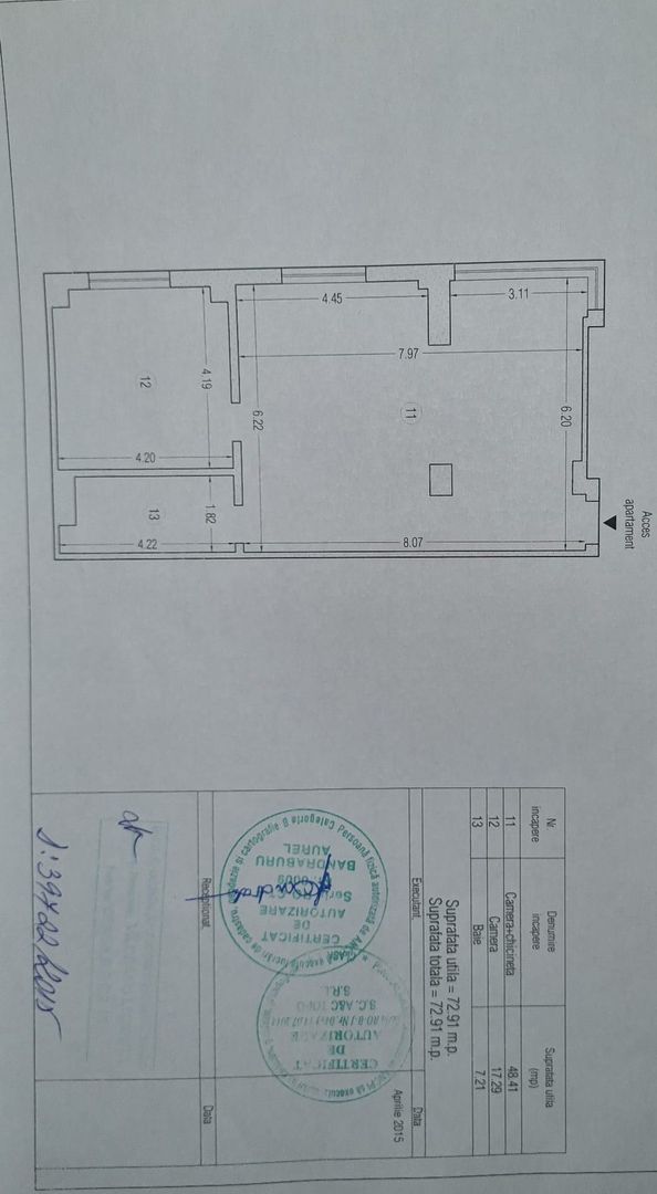 Apartament 2 camere JT Tower Bratianu 73mp centrala termica - Schiță 11