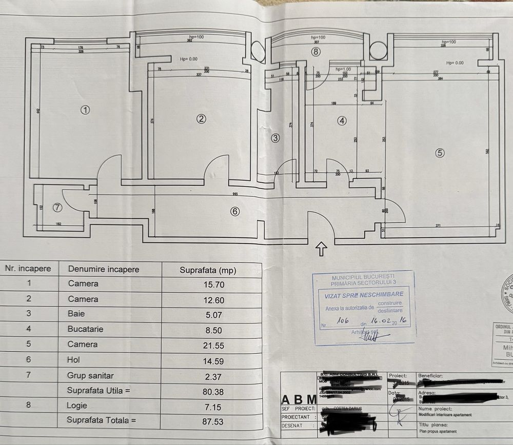 Apartament 3 camere Bulevardul Unirii Bloc Zephter - Poză 7