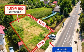 TEREN INTRAVILAN 1.100 mp, acces la drum asfaltat, VASLUI - zona Brodoc; - Poză 1
