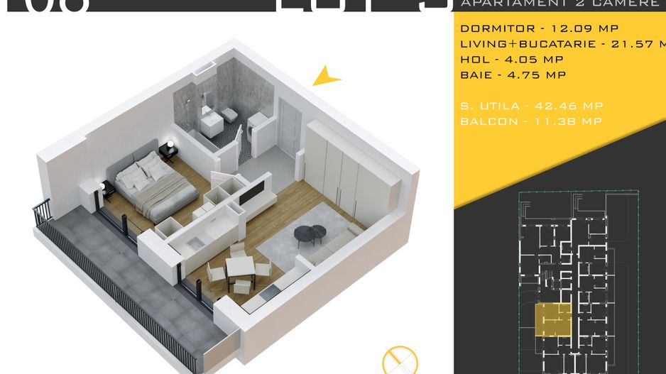 2 camere  Titan Pallady  Metrou Nicolae Teclu - Schiță 11