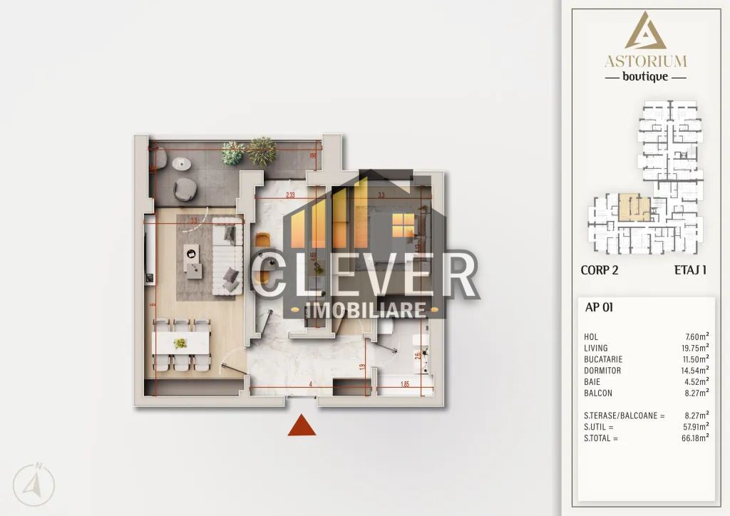 Astorium Boutique 2 camere Pallady, Metrou 8 min | Comision 0% - Schiță 12