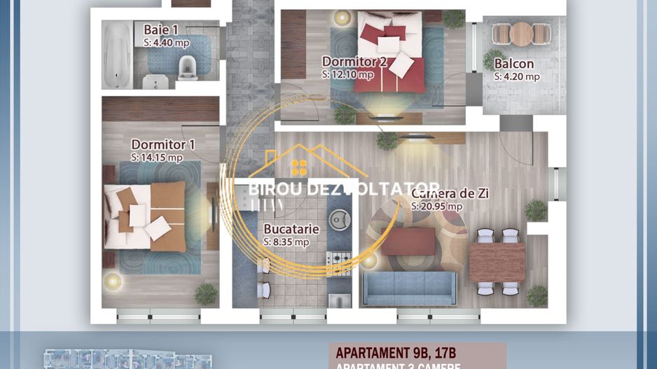 Decomandat Mare Gradina de peste 80 m 2 bai Titan Pallady 0%COMISION - Poză 9