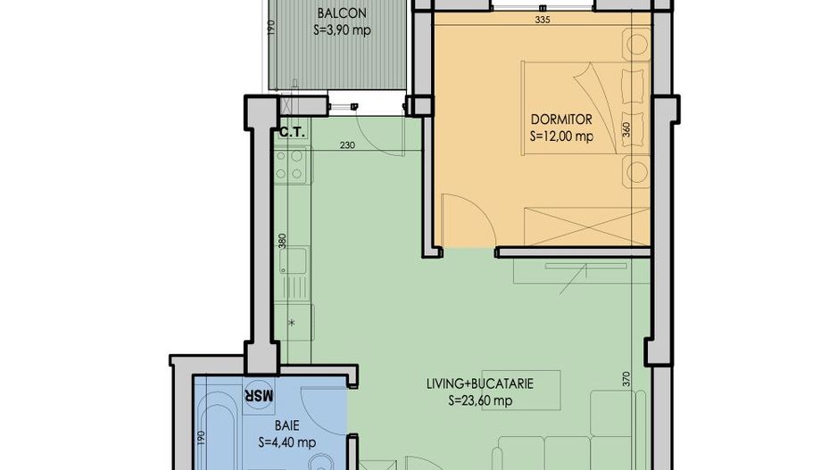 Sky Garden, 2 camere tip Studio - Fix langa metrou - Poză 2