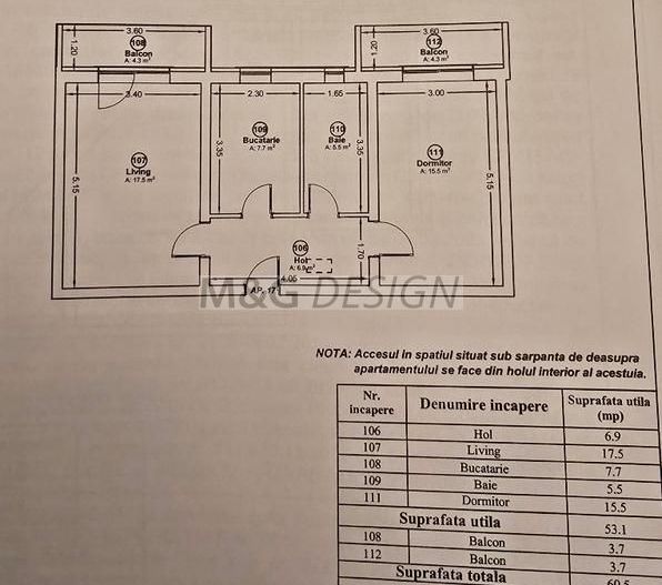 Apartament 2 camere Giroc - Schiță 14
