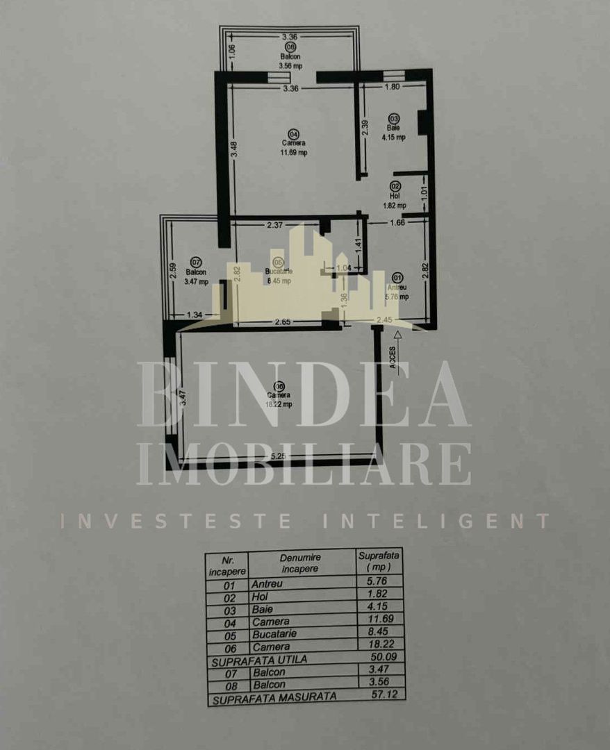 Apartament 2 camere decomandat, 2 balcoane, Lipovei, centrala si clima - Poză 10
