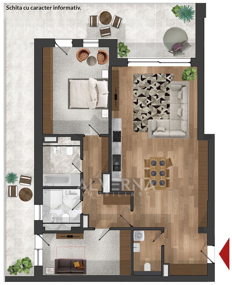 LOFT - Apartament 3 camere, 108mp + terasa, garaj subteran, Buna Ziua - Schiță 10