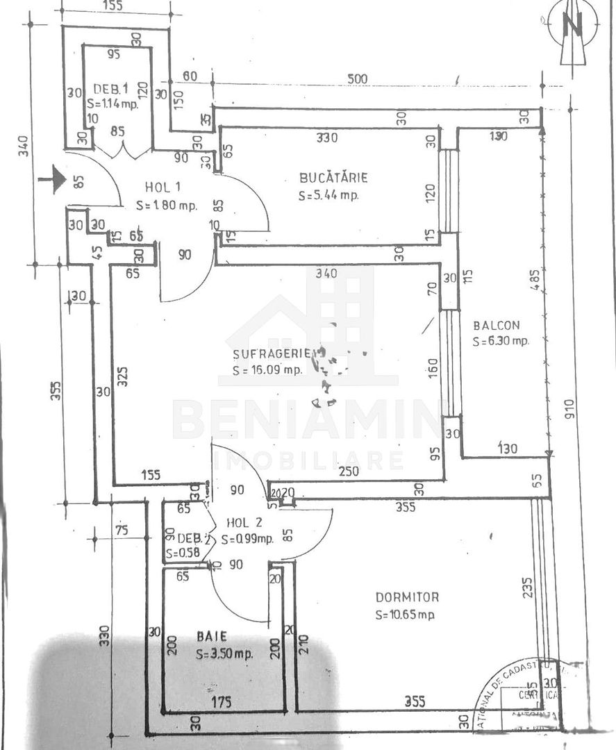 2 Camere- 47mp-Renovat-Zona Calea Bucuresti -Bibiloteca Universitatii - Schiță 8