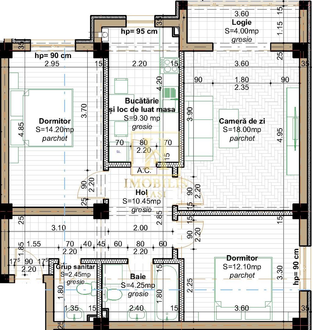 Apartament 3 camere, Dec.,75mp, 125.900euro cu TVA inclus, V.Lupului - Poză 8