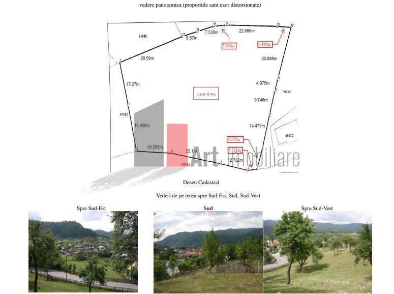 Teren intravilan 3214 mp  în Rucăr cu deschidere 56 m în DN73 - Poză 2