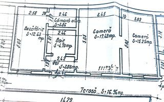 Apartament cu 2 camere cu terasa de 17 mp, tavan inalt, zona Centrala! - Schiță 8