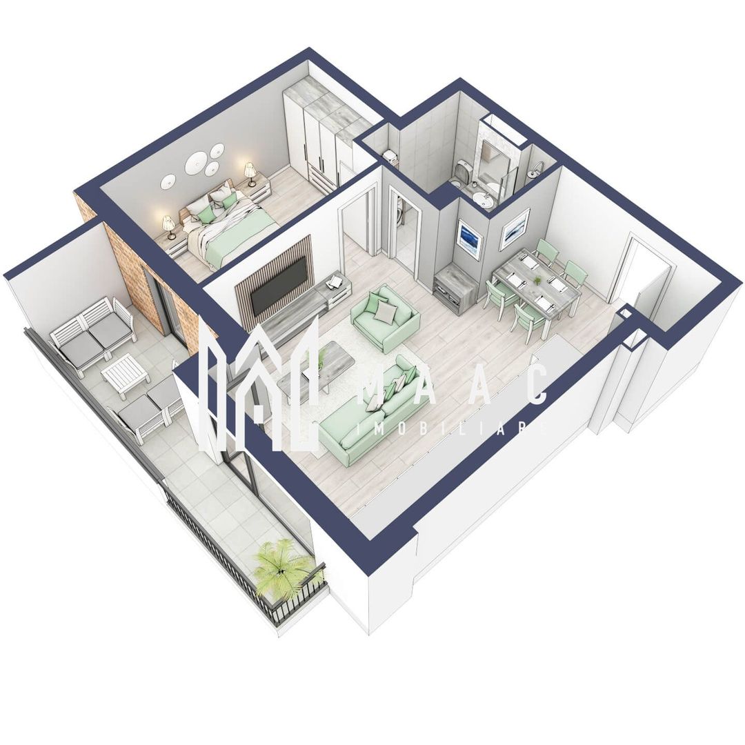 Apartament 2 camere | Balcon 10.3 mp | Etaj 1 | Turnisor - Poză 3