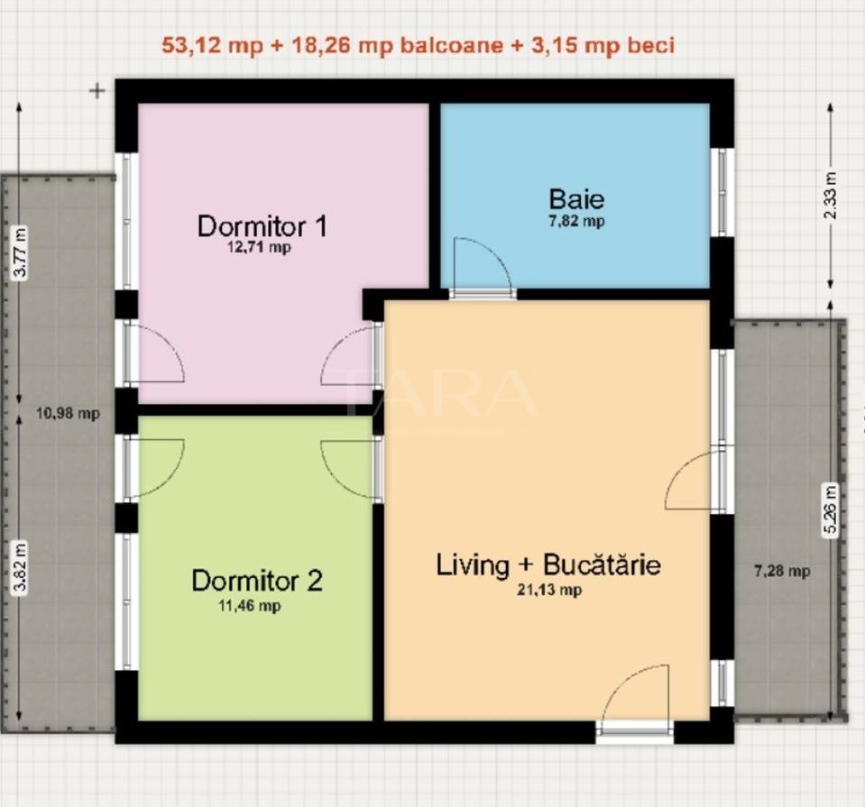 Apartament cu 3 camere, 2 balcoane și 2 locuri de parcare – Borhanci - Poză 8