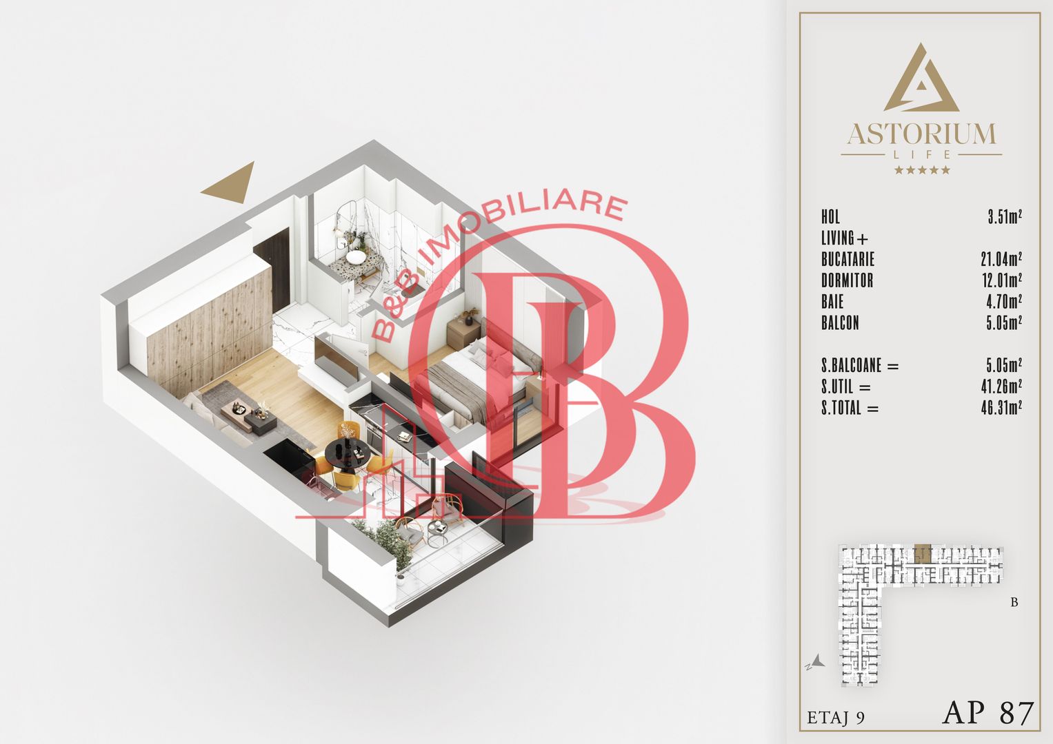 2 camere Izolatie Fonica Interioara Titan Pallady - Schiță 4