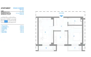 INTABULAT! Apartament 2 camere Dec. 58 mp, 99700 euro-Bucium - Poză 13