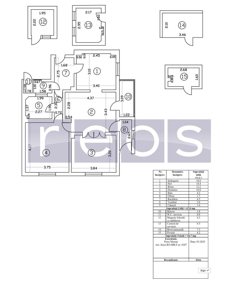 DE VANZARE 3 CAMERE  IN VILA – DOROBANTI – PARTER – IMOBIL P+1+M - Schiță 7