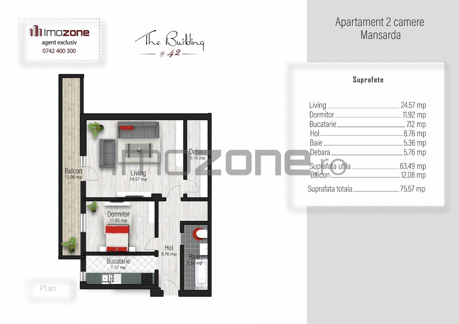 2 camere, 75 mp, Sector 5, BLOC NOU, etaj 5, lift, Comision 0 % - Poză 8