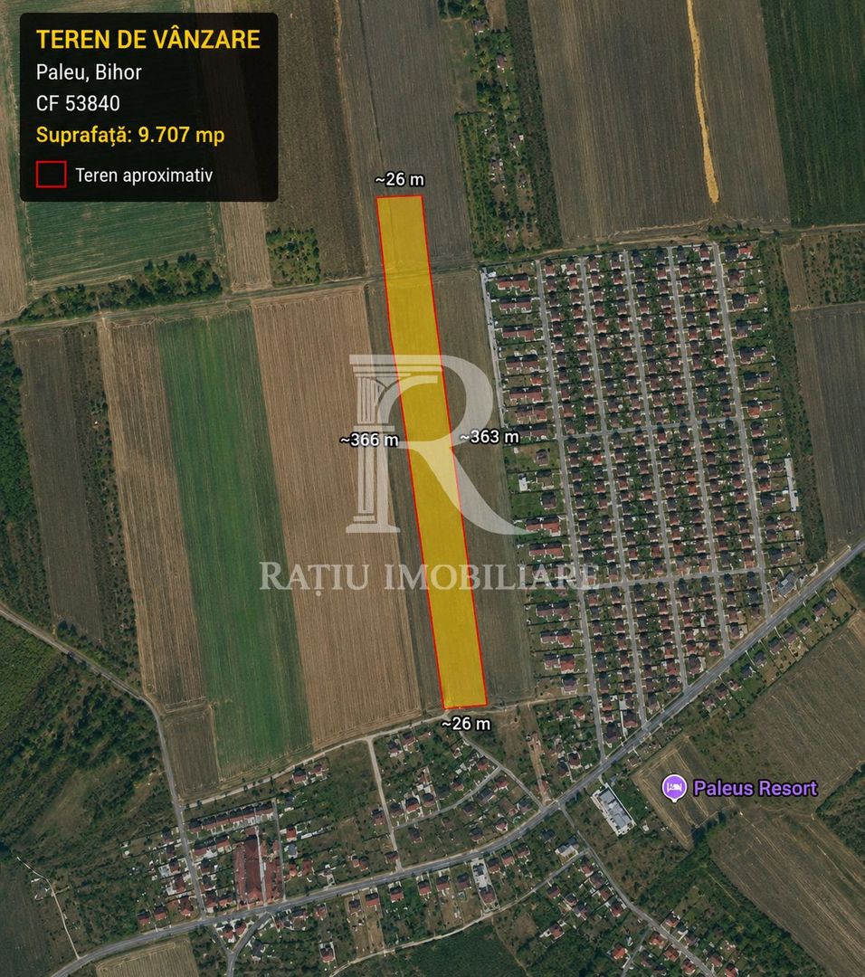 TEREN INTRAVILAN DE VÂNZARE – PALEU | BIHOR - Poză 1