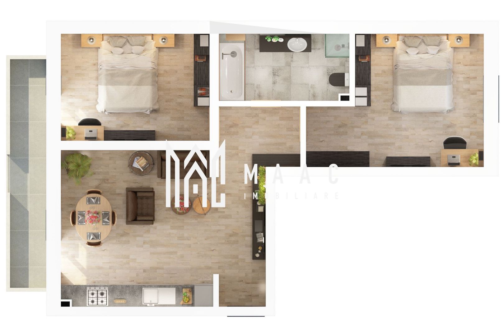 Apartament 3 camere Sibiu | Mihai Viteazul | 61,2 mp, parter - Poză 10