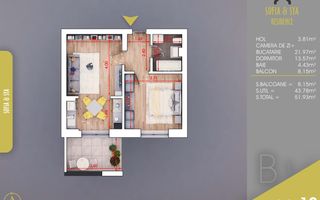 2 Cam Tip Studio, Titan-Pallady,1o Minute Metrou - Poză 3