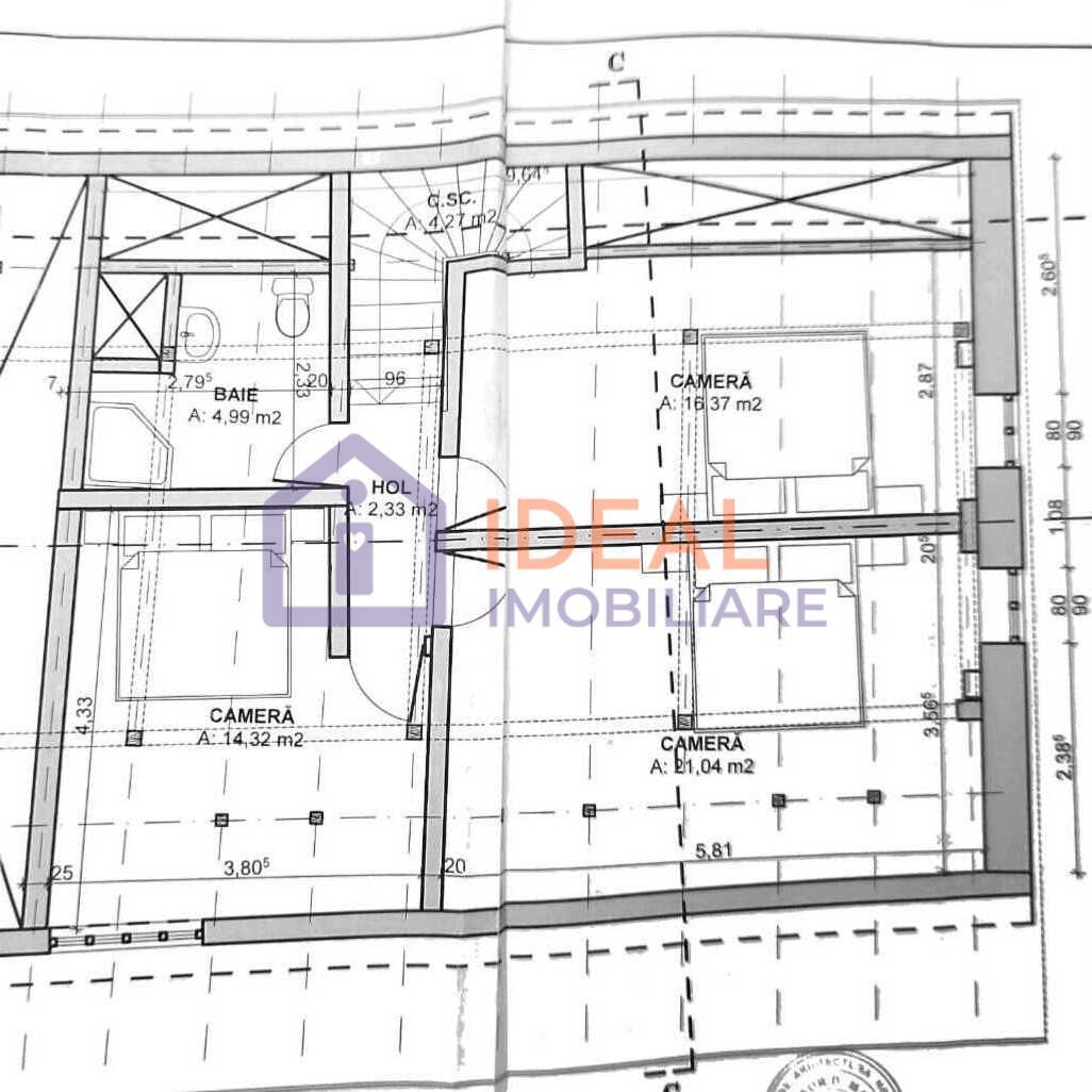 Casă veche, solidă, cu 4 camere, pivniță boltită și 4 băi – zonă centrală - Schiță 15