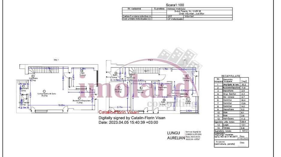 Inchiriere - duplex - parkview 4 camere  - Avalon Estate-Pipera - Schiță 17