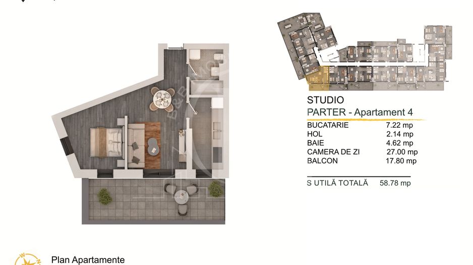 Apartament 2 camere Titan-Pallady Parcare Gratuita - Schiță 2