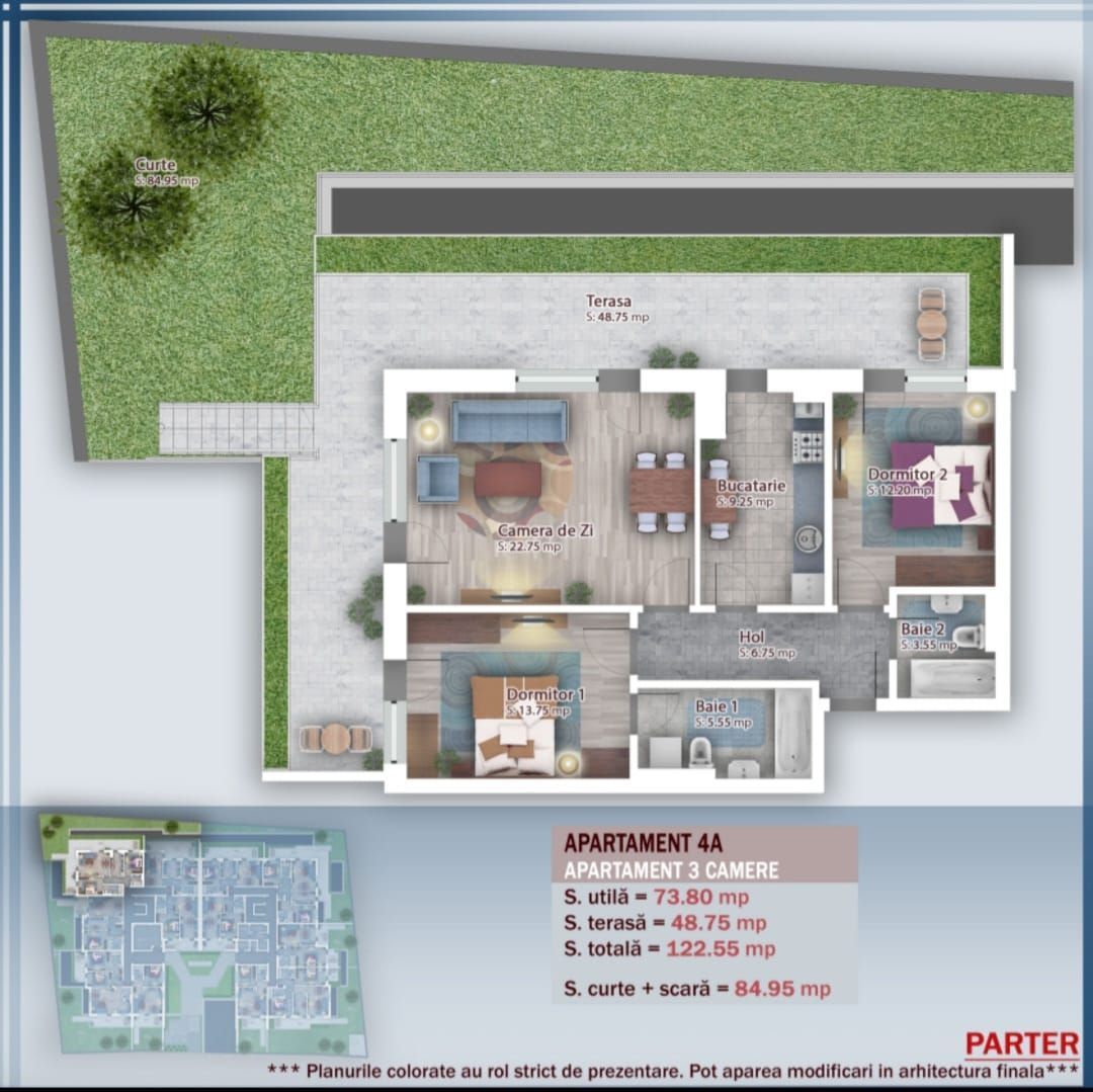 AP. 3CAM.+GRADINA (85MP) AMENAJATA - FINISAJE PREMIUM / PALLADY! - Poză 1