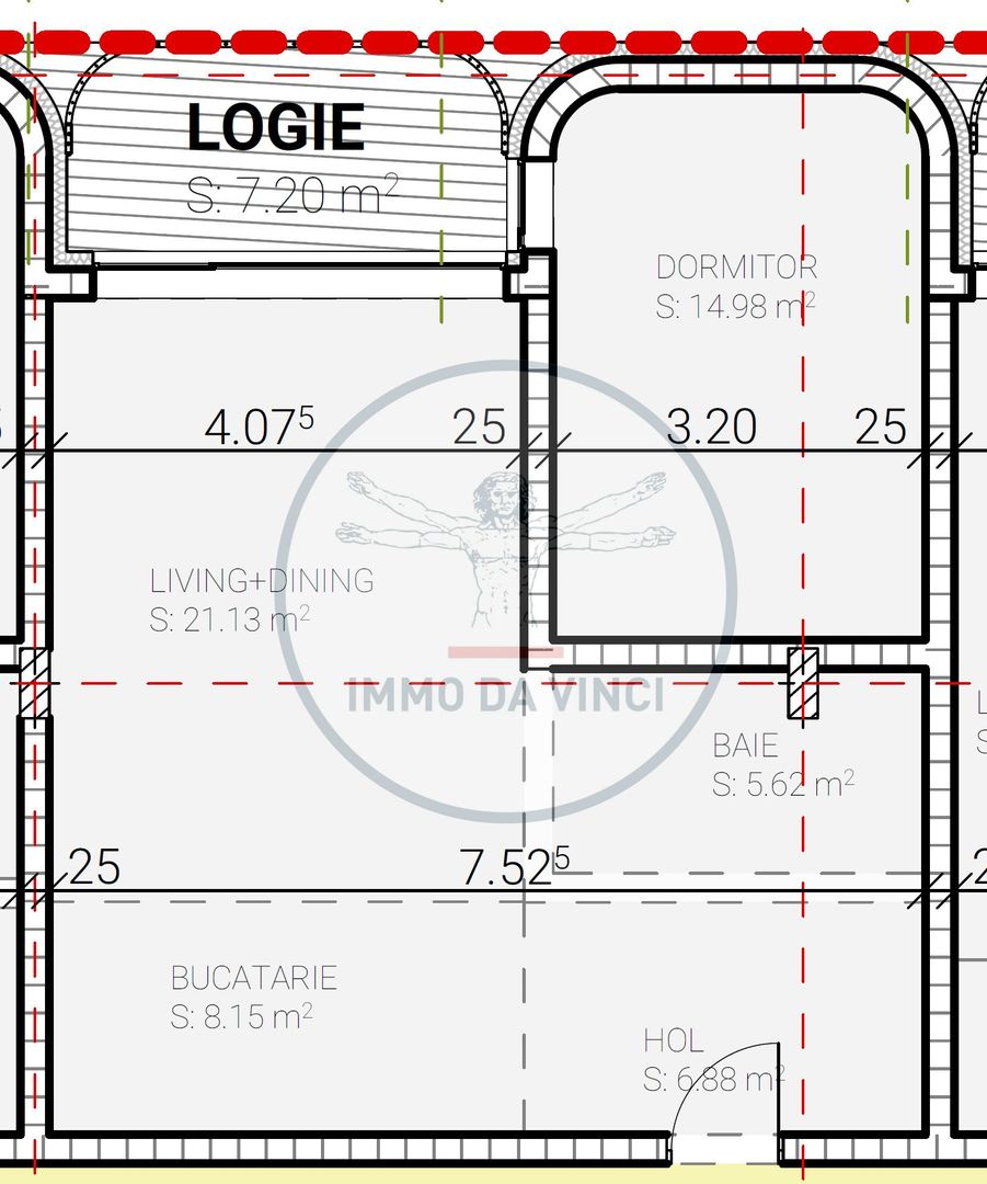 Apartament de vanzare 2 camere 57mp 2550 EUR-MP - Schiță 13