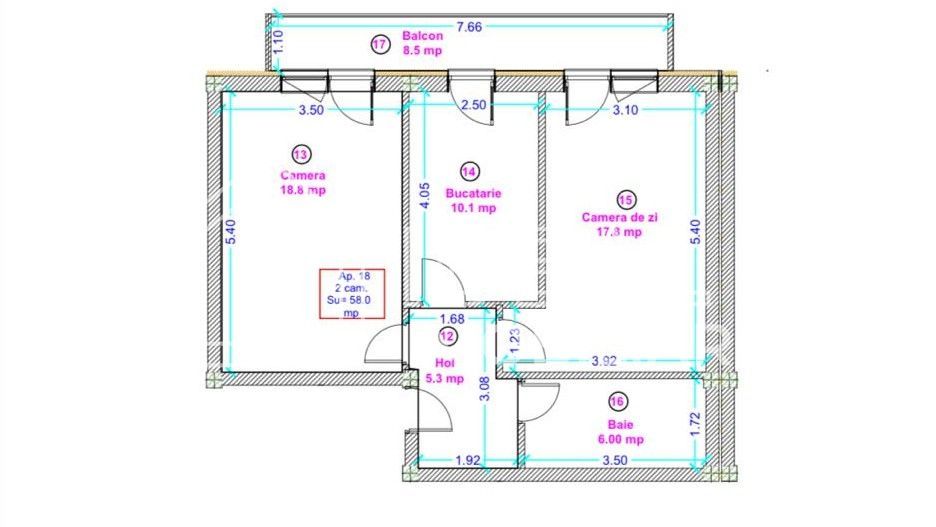 Apartament cu 2 camere de vânzare – Doamna Stanca - Schiță 9