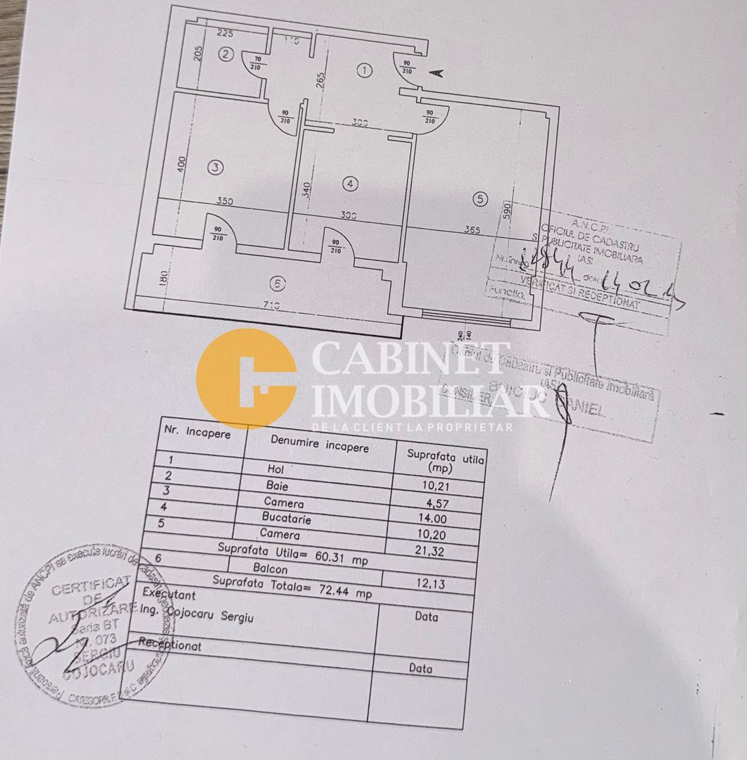 2 CAMERE SPATIOASE - 72 MP - LOC DE PARCARE - COMPLEX BROWN - Schiță 11