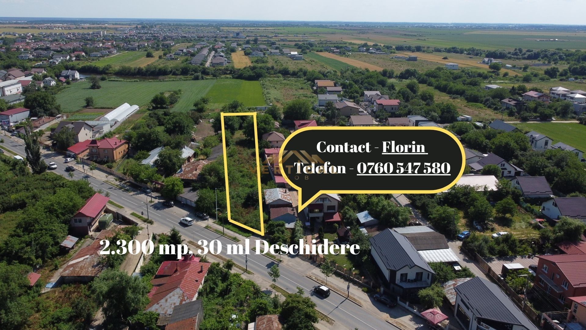 Teren Stradal 2.300 mp, 30 ml Deschidere, Investitie PREMIUM - Poză 1