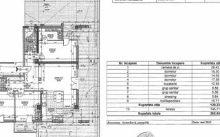 Penthouse 4 camere 120 mp utili + terasa 145 mp! Panorama spre lac! - Schiță 14